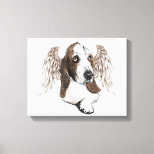 Basset Hound Angel Canvas Afdruk