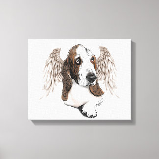 Basset Hound Angel Canvas Afdruk