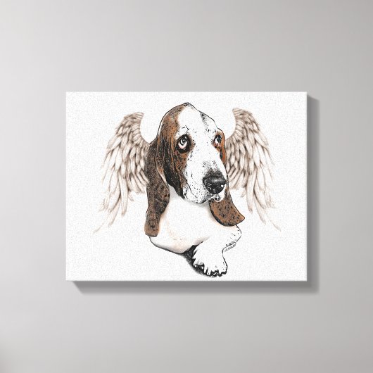 Basset Hound Angel Canvas Afdruk (Voorkant)