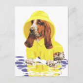 Basset Hound April Showers Briefkaart (Voorkant)