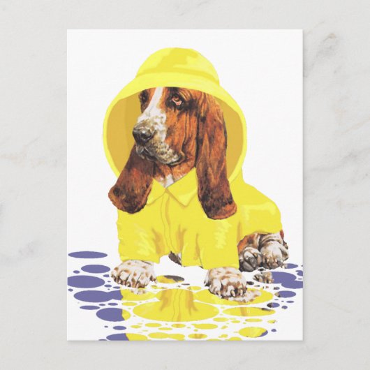 Basset Hound April Showers Briefkaart (Voorkant)