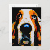 Basset Hound art Briefkaart (Voorkant / Achterkant)