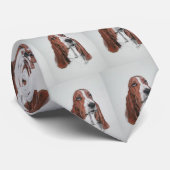 Basset Hound Art over Stropdas. Stropdas (Opgerold)