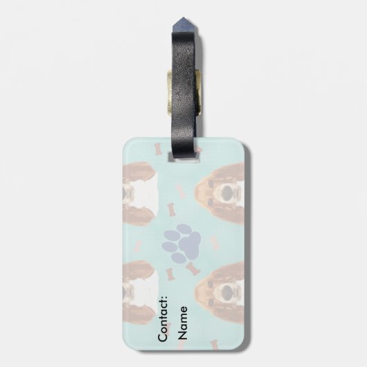 Basset Hound Bagagelabel (Achterkant verticaal)