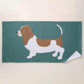 Basset Hound Beach Towel Strandlaken (Voorkant)