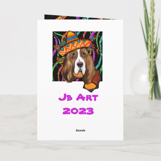 BASSET HOUND BEDANKKAART (Achterkant)