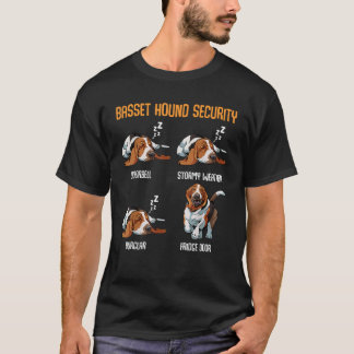 Basset Hound Beveiligingshond Eigenaar Dier Grappi T-shirt
