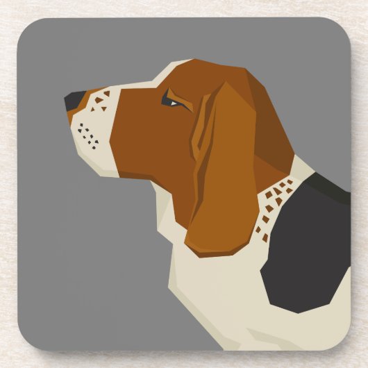 Basset Hound Bier Onderzetter (Voorkant)