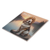Basset Hound bij het meer Tegeltje (Zijkant)