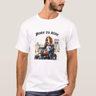 Basset Hound Biker geboren om te rijden T-shirt