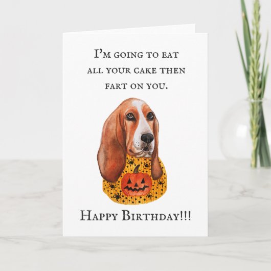 Basset Hound Birthday-kaart Kaart (Voorkant)