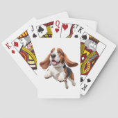 Basset Hound blij speels plezier springen in de lu Pokerkaarten (Achterkant)