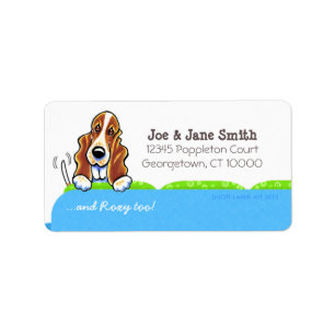 Basset Hound Blue Couch Pet Name Personated Etiket
