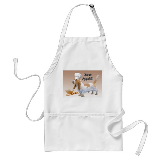 Basset Hound Bone Appetit Chef's Apron Standaard Schort (Voorkant)
