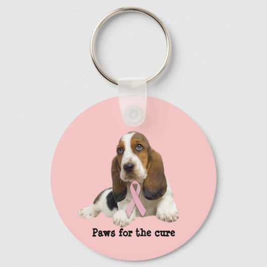Basset Hound Breast Cancer Sleutelhanger (Voorkant)