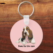 Basset Hound Breast Cancer Sleutelhanger (Voorkant)