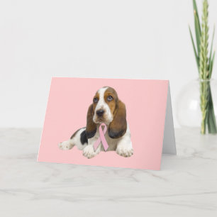 Basset Hound Breast Cancer-Wenskaart Kaart