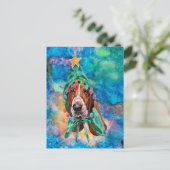 Basset Hound Breed Dog Kerstmis Feestdagenkaart (Staand voorkant)