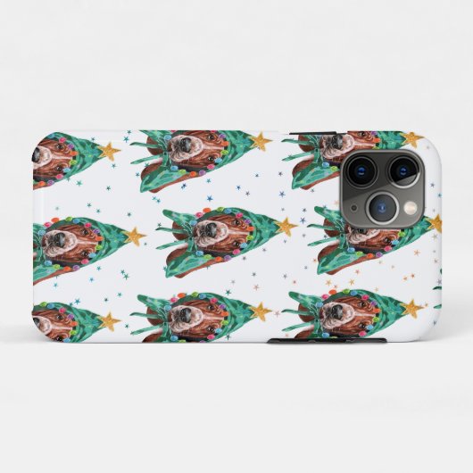 Basset Hound Breed Dog Pattern sterren Kerstmis Case-Mate iPhone Case (Achterkant (horizontaal))
