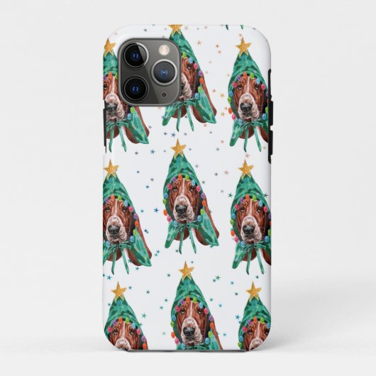 Basset Hound Breed Dog Pattern sterren Kerstmis Case-Mate iPhone Case (Achterkant)