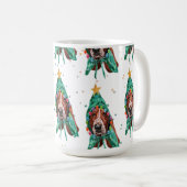 Basset Hound Breed Dog Pattern sterren Kerstmis Koffiemok (Voorkant rechts)