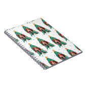 Basset Hound Breed Dog Pattern sterren Kerstmis Notitieboek (Rechterzijde)