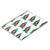 Basset Hound Breed Dog Pattern sterren Kerstmis Notitieboek (Linkerzijde)