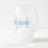 Basset Hound Breed Monogram Design Matglas Bierpul (Voorkant rechts)
