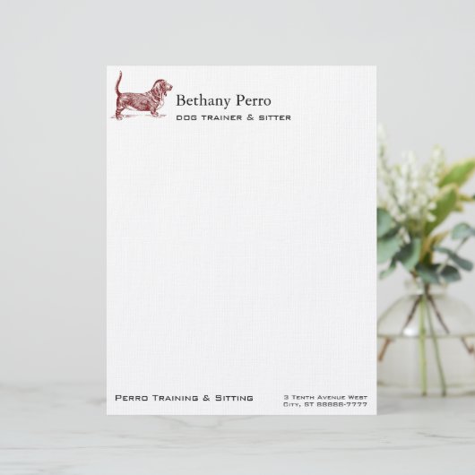 Basset Hound Briefhoofd (Staand voorkant)