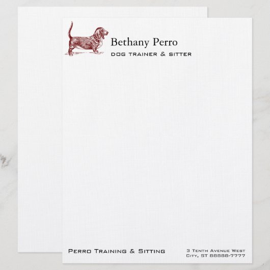 Basset Hound Briefhoofd (Voorkant / Achterkant)