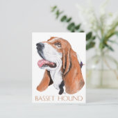 Basset Hound Briefkaart (Staand voorkant)