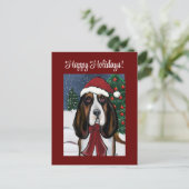 Basset Hound Briefkaart (Staand voorkant)