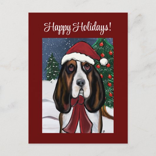 Basset Hound Briefkaart (Voorkant)