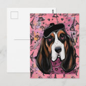 Basset Hound Briefkaart (Voorkant / Achterkant)