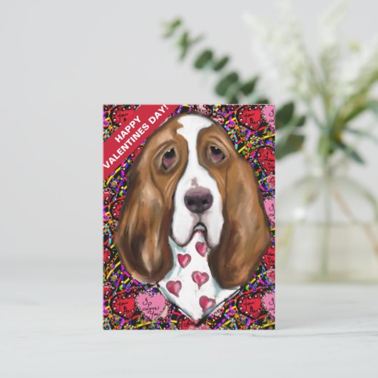 Basset Hound Briefkaart (Staand voorkant)