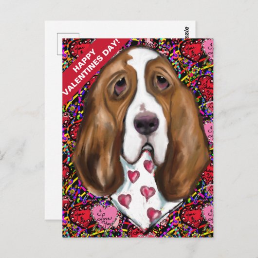 Basset Hound Briefkaart (Voorkant / Achterkant)