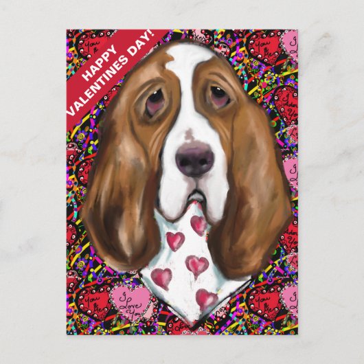 Basset Hound Briefkaart (Voorkant)