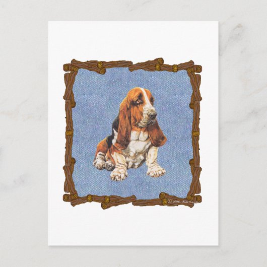 Basset Hound Briefkaart (Voorkant)