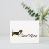 basset hound briefkaart (Staand voorkant)
