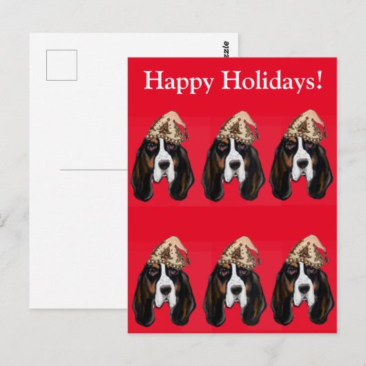 BASSET HOUND BRIEFKAART (Voorkant / Achterkant)