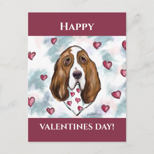 Basset Hound Briefkaart (Voorkant)