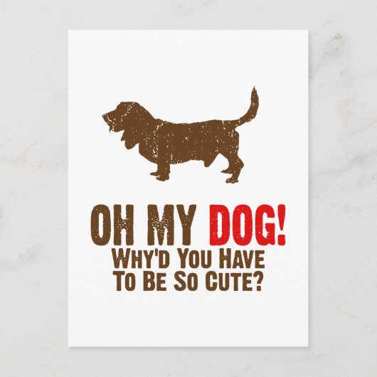 Basset Hound Briefkaart (Voorkant)