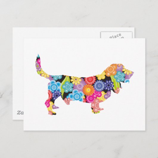 Basset Hound Briefkaart (Voorkant / Achterkant)