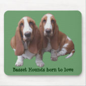 Basset Hound Buddies Mousepad Muismat (Voorkant)