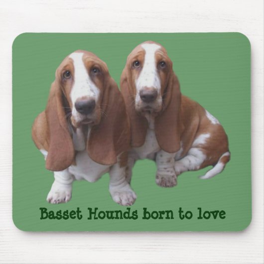 Basset Hound Buddies Mousepad Muismat (Voorkant)