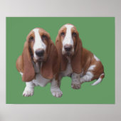 Basset Hound Buddies Print (Voorkant)