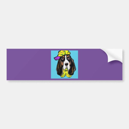 Basset Hound Bumpersticker (Voorkant)