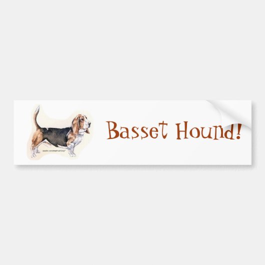 Basset Hound. Bumpersticker (Voorkant)
