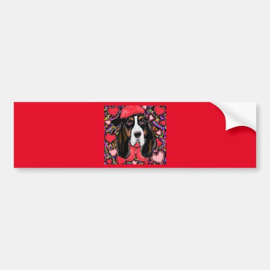 Basset Hound Bumpersticker (Voorkant)