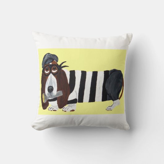 Basset Hound Burglar Kussen (Voorkant)